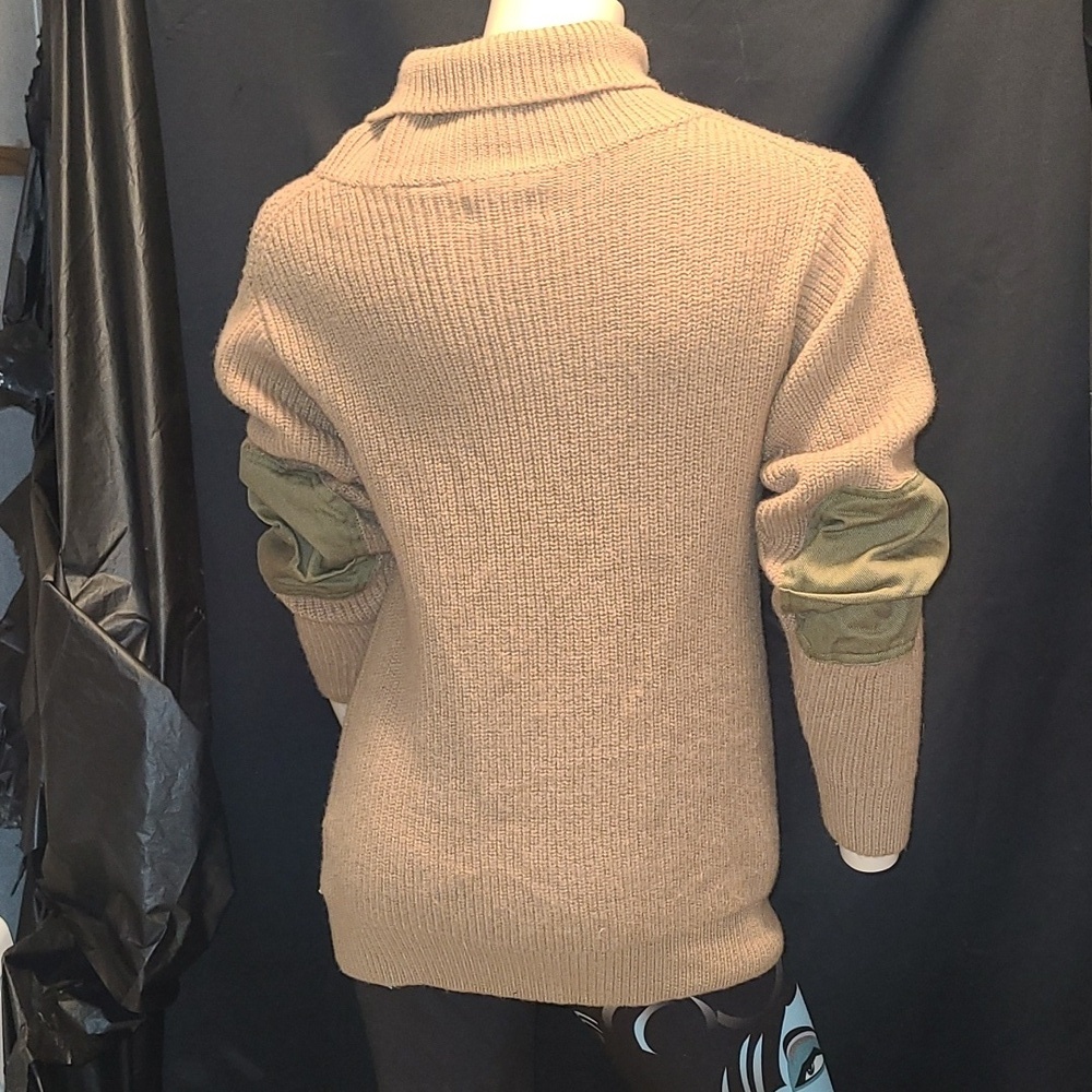 Vintage National Geographic Knit Sweater Patches Wool Pullover Cowl Neck Med - Picture 6 of 11